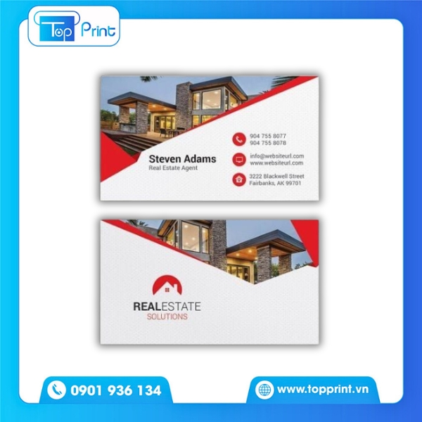 Mẫu card visit bất động sản in hai mặt