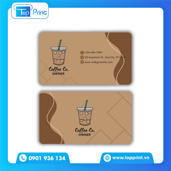 Mẫu card visit qu&aacute;n cafe thiết kế bo g&oacute;c hiện đại