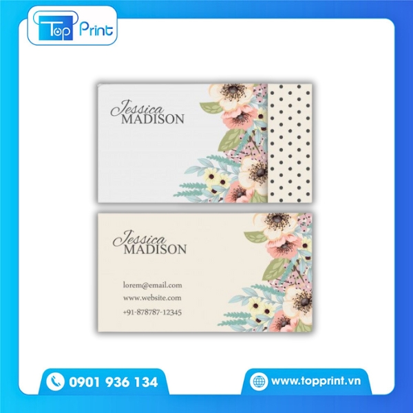 Mẫu card visit shop hoa tươi trẻ, bắt mắt