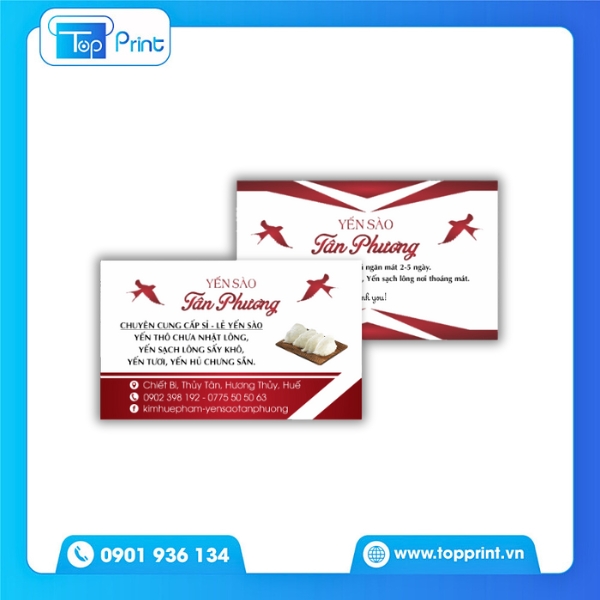 Card visit yến s&agrave;o thiết kế tinh giản, hiện đại