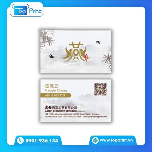 Card visit yến s&agrave;o in ấn sắc n&eacute;t, cao cấp
