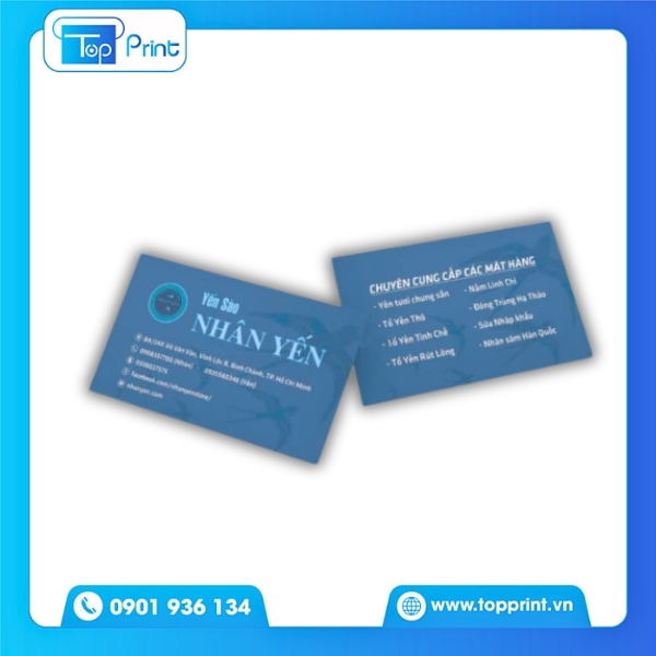 Mẫu card visit yến s&agrave;o in &eacute;p kim nổi bật