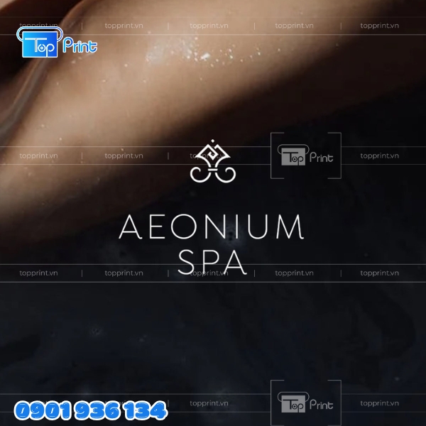 Mẫu logo spa in tr&ecirc;n backdrop sự kiện