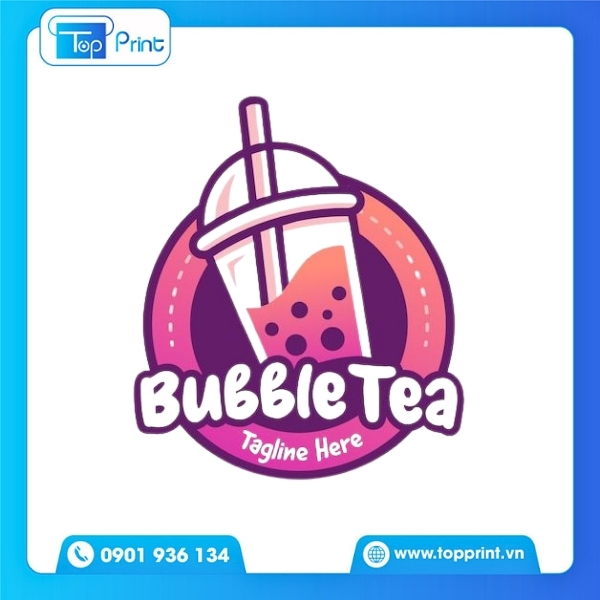 Mẫu logo tr&agrave; sữa đơn giản nhưng nổi bật