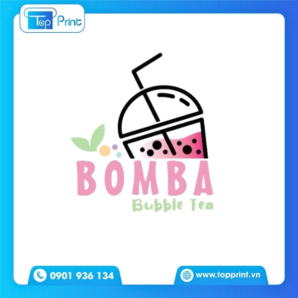 Mẫu logo tr&agrave; sữa hiện đại sang trọng