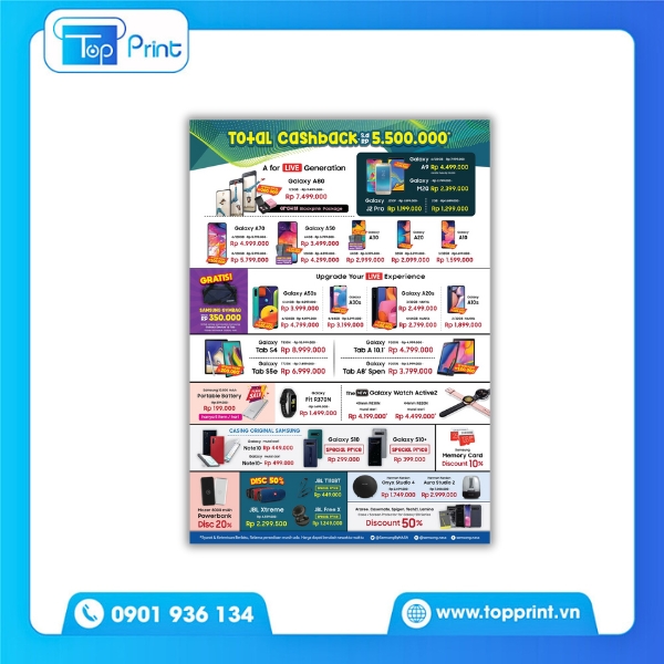 Mẫu tờ rơi điện thoại đẹp, thiết kế hiện đại