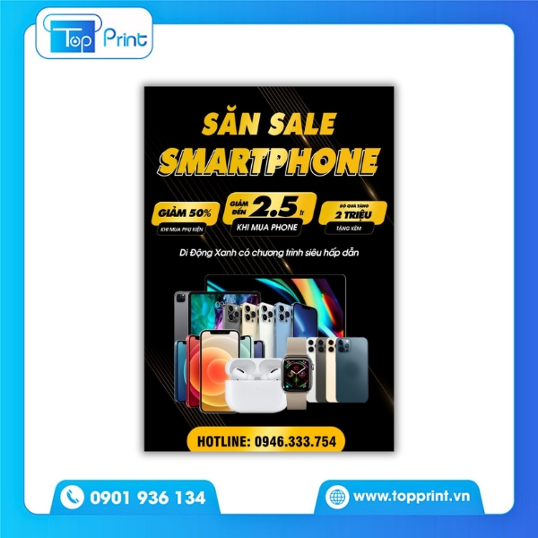 Mẫu tờ rơi điện thoại nhiều m&agrave;u sắc nổi bật