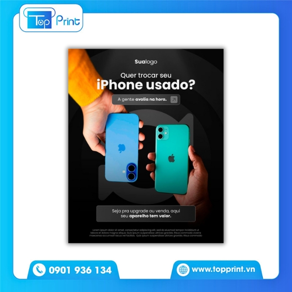 Mẫu tờ rơi điện thoại sẵn s&agrave;ng đưa đi in