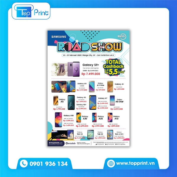 Mẫu tờ rơi điện thoại ph&ugrave; hợp in offset & in nhanh
