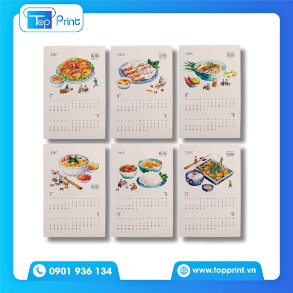 Mẫu lịch treo tường 7 tờ chủ đề hoa v&agrave; thi&ecirc;n nhi&ecirc;n