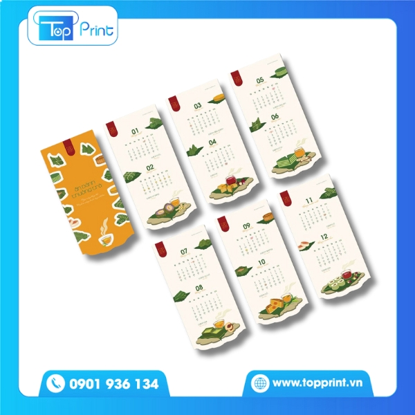 Mẫu lịch treo tường 7 tờ m&agrave;u sắc h&agrave;i h&ograve;a