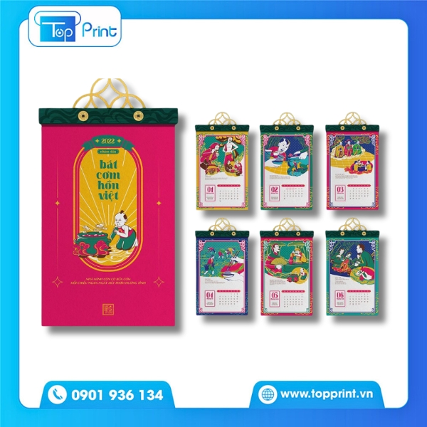 Mẫu lịch treo tường 7 tờ thiết kế theo y&ecirc;u cầu