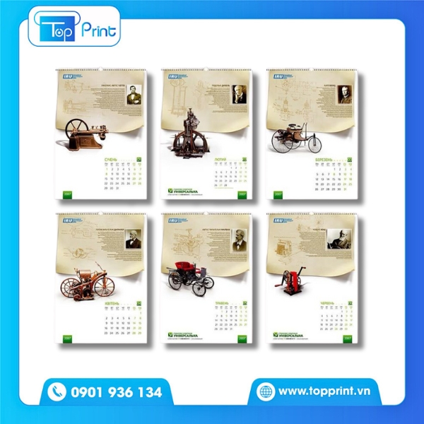 Mẫu lịch treo tường 7 tờ in ấn chất lượng cao