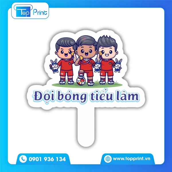 Mẫu Hashtag Cổ Vũ B&oacute;ng Đ&aacute; Cầm Tay In Mica Cao Cấp