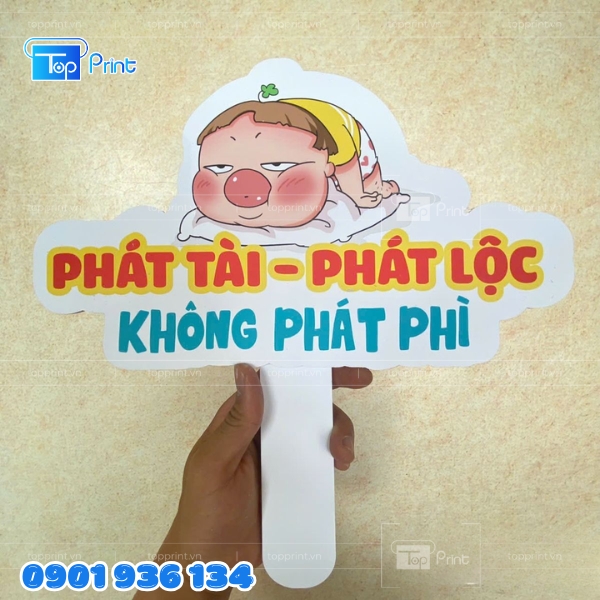 Mẫu Hashtag Khai Trương Cầm Tay Cao Cấp, In Sắc N&eacute;t