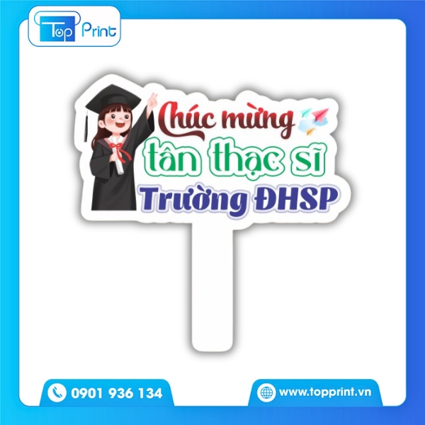 Hashtag Tốt Nghiệp Cầm Tay In Theo Mẫu Ri&ecirc;ng