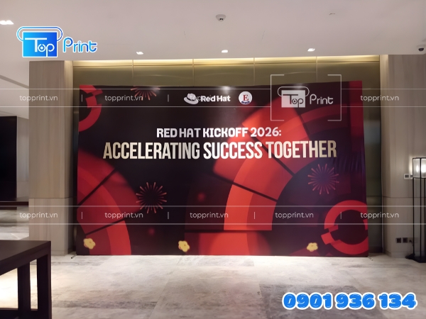 Mẫu backdrop in kỹ thuật số phông nền check-in