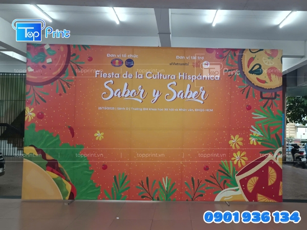 Mẫu backdrop lễ khai trương nhà hàng quán cafe