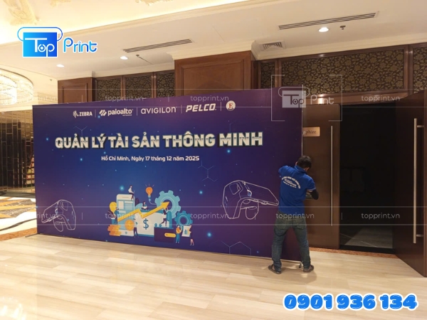 Mẫu backdrop vải lụa in chuyển nhiệt cao cấp