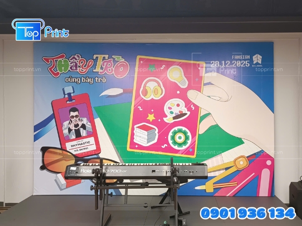 Mẫu backdrop sự kiện âm nhạc sân khấu hoành tráng