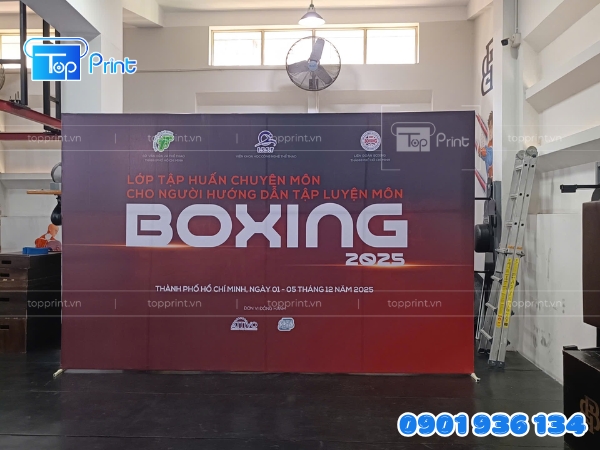 Mẫu backdrop lễ khánh thành nhà máy quy mô lớn