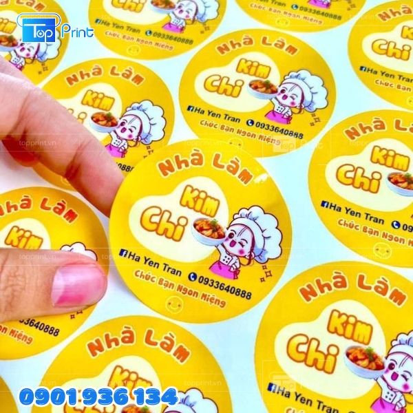 In decal giấy tem nhãn thiết kế theo yêu cầu