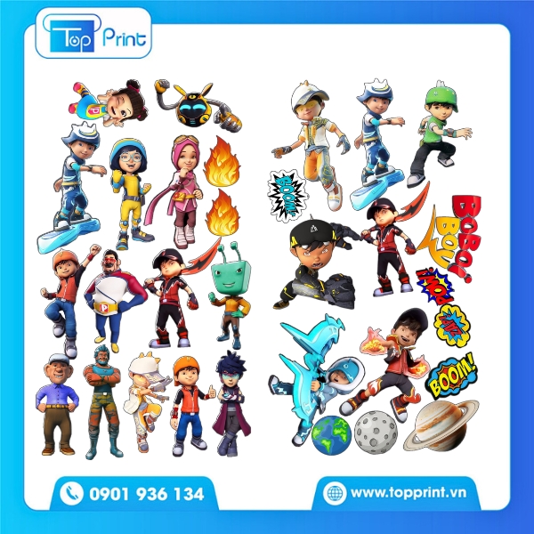 Mẫu sticker anime cute phục vụ in ấn quảng c&aacute;o