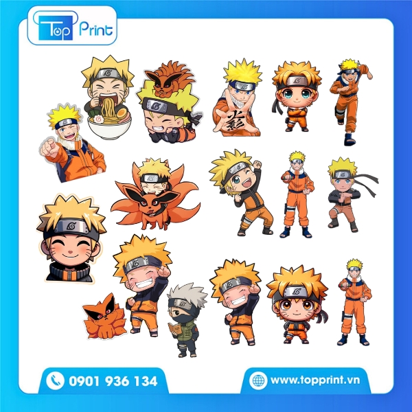 Mẫu sticker anime cute d&ugrave;ng in tem nh&atilde;n s&aacute;ng tạo