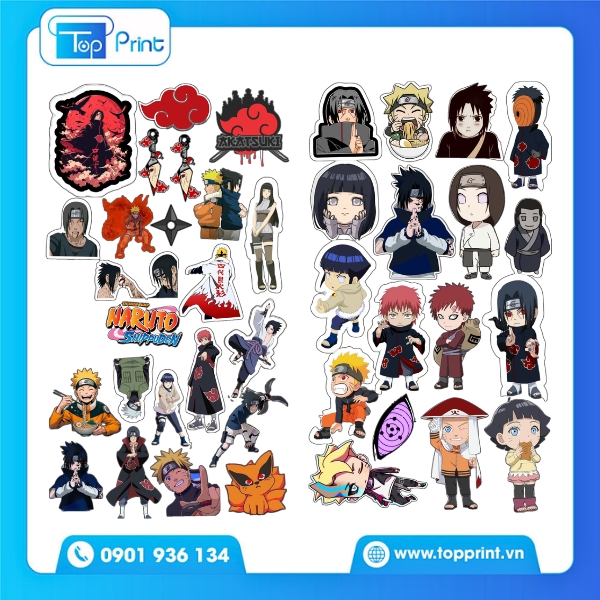 Mẫu sticker anime chibi d&ugrave;ng cho in ấn decal