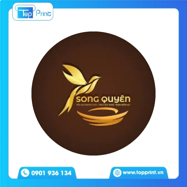 Mẫu logo yến s&agrave;o kết hợp h&igrave;nh tr&ograve;n h&agrave;i h&ograve;a