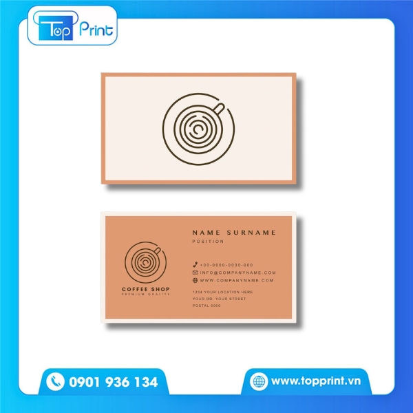 Mẫu Name Card Coffee M&agrave;u Đen Sang Trọng Cao Cấp