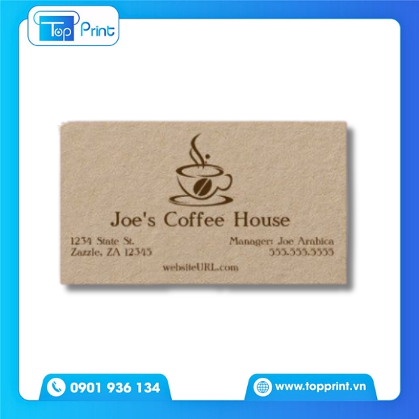 Mẫu Name Card Coffee In UV Nổi Bắt Mắt