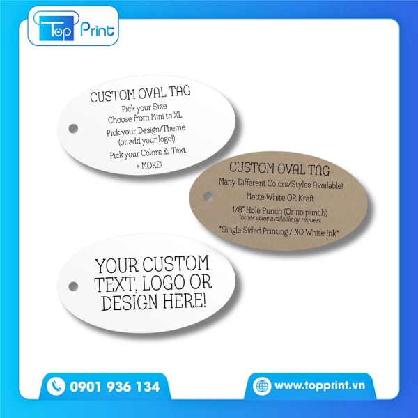 Mẫu tag h&igrave;nh oval đơn giản nhưng tinh tế