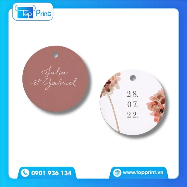 Tag h&igrave;nh tr&ograve;n in logo gi&aacute; xưởng cho shop online