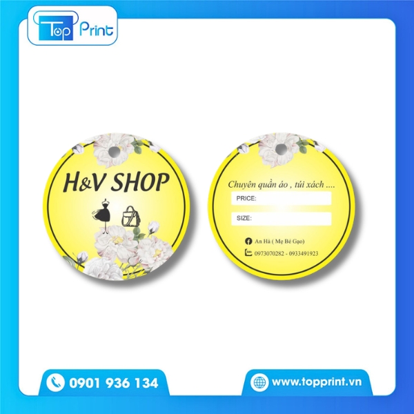 Tag h&igrave;nh tr&ograve;n đẹp sỉ lẻ cho cửa h&agrave;ng kinh doanh