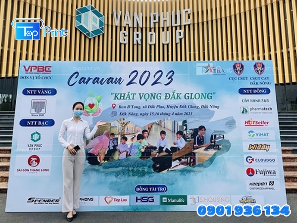 Mẫu backdrop sự kiện ra mắt sản phẩm ấn tượng