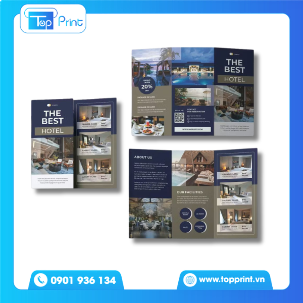 Mẫu Brochure Kh&aacute;ch Sạn Phong C&aacute;ch Minimal