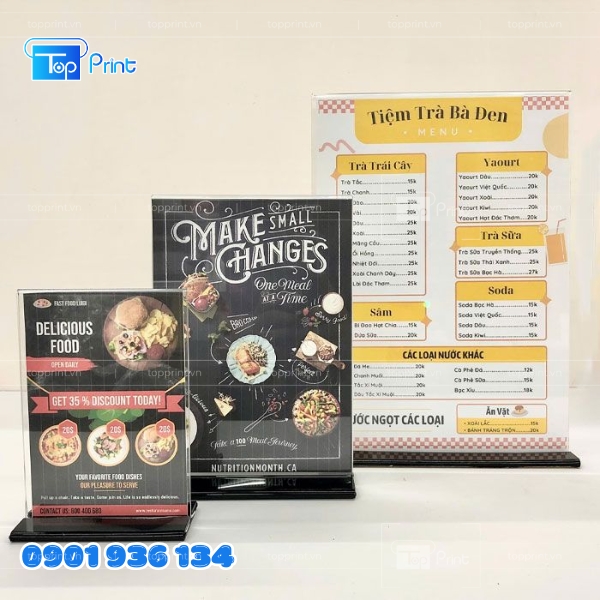 Mẫu menu để b&agrave;n đẹp, tối giản cho qu&aacute;n cafe