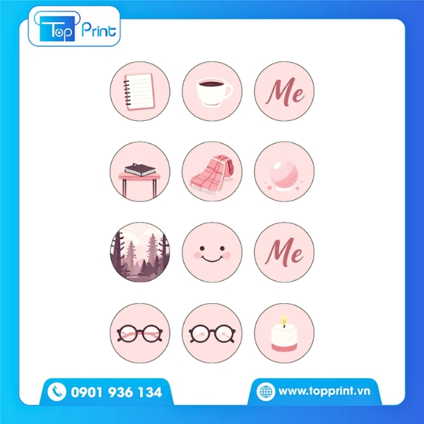 Sticker tròn chủ đề thiên nhiên tươi mát