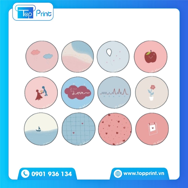 Mẫu sticker tròn dễ thương cho học sinh