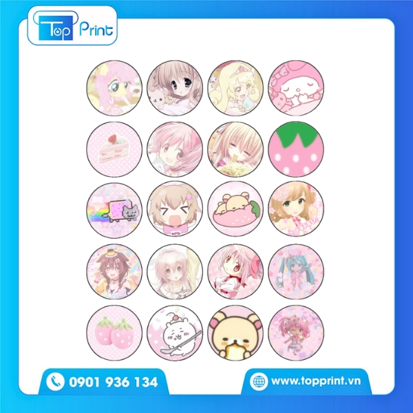 Sticker tròn trang trí điện thoại xinh xắn