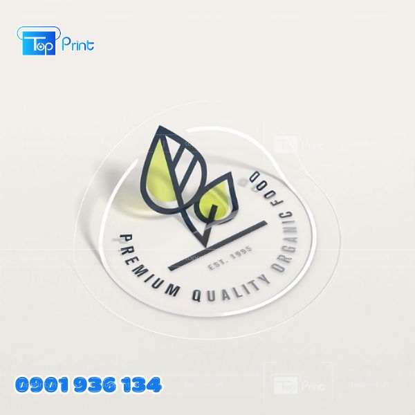 Mẫu decal trong suốt in màu sắc nét