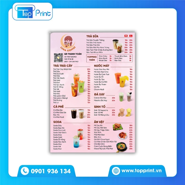 Mẫu Menu Qu&aacute;n Tr&agrave; Sữa Gi&aacute; Rẻ D&agrave;nh Cho Qu&aacute;n Mới Mở