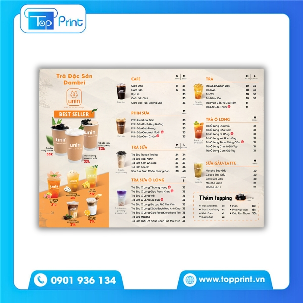 Mẫu Menu Qu&aacute;n Tr&agrave; Sữa M&agrave;u Xanh Tươi M&aacute;t