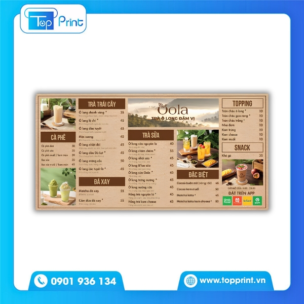Mẫu Menu Qu&aacute;n Tr&agrave; Sữa Phong C&aacute;ch Vintage Độc Đ&aacute;o