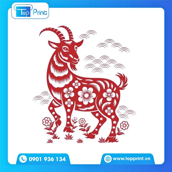 Mẫu Con Dê 2027 Tết Đinh Mùi Phù Hợp In Ấn