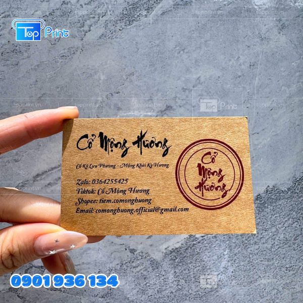Mẫu name card cá nhân giấy kraft mộc mạc
