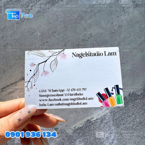 Mẫu card visit nails nổi bật đẹp mắt