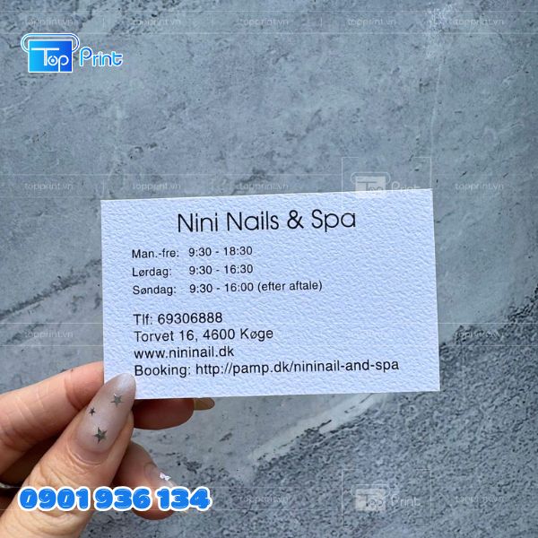 Mẫu name card giấy mỹ thuật màu trắng tinh tế