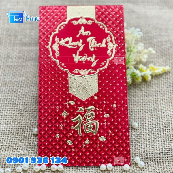 Mẫu bao lì xì ép kim Tết 2027 ấn tượng